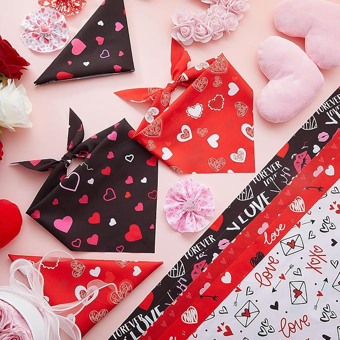 Weewooday 50 Pcs Valentine's Day Dog Bandanas Bulk - Image 5