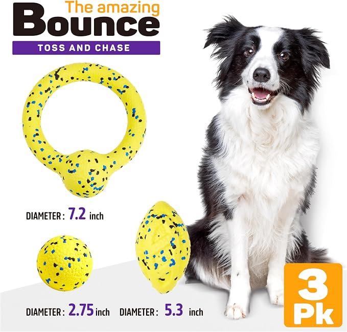 Dog Balls, Chewers Durable Teething Molar Tug Dog Toys, Interactive Fetch Balls - Image 2