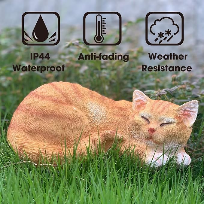 Garden Decor Cat Statue Outdoor Statue, Cat Figurines Garden Statues & - Image 5