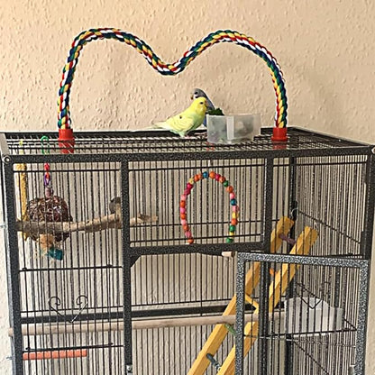 Bird Rope Perches for Parrots, Cockatiels, Budgie Cages Comfy Birds Colorful - Image 3