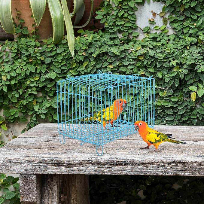 POPETPOP Travel Carrier for Birds, Iron Bird Travel Carrier Cage, Portable - Image 3