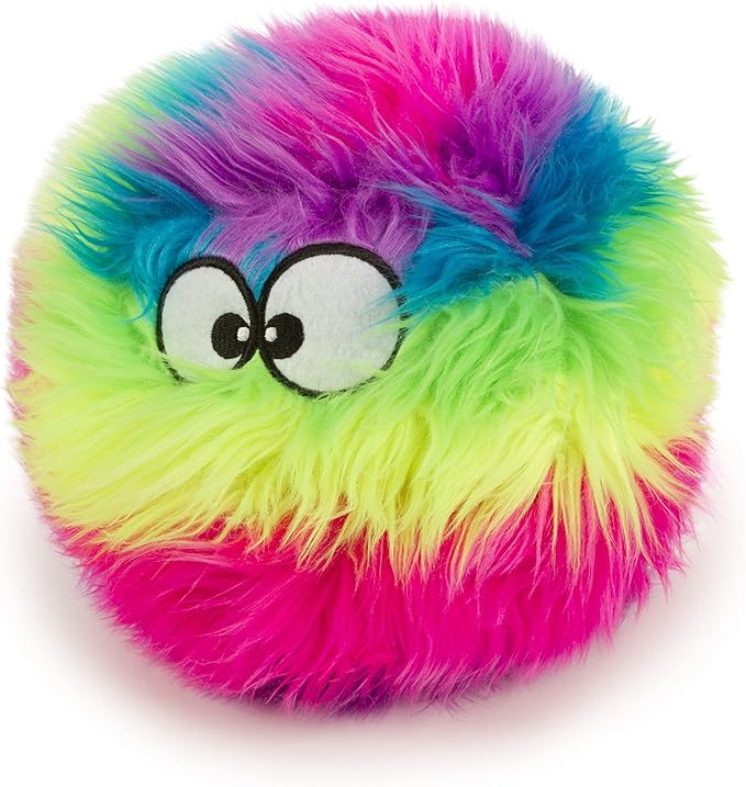 goDog Furballz Squeaky Plush Ball Dog Toy, Chew Guard Technology by goDog