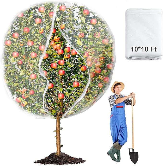 10 x 10ft Extra Large Fruits Tree Netting, Garden Mesh Insect Tree Cover by Waybas