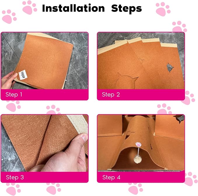 Interactive Cat Tunnel Mat for Indoor Cats, 4-Way Felt Cat Cave - Image 5