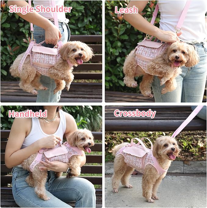 Dog Lift Harness Backpack for Small Dogs Cats, Adjustable Straps Dog Sling - Image 8