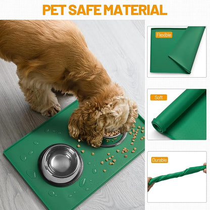 Hubulk Dog Feeding Mat, 100% Waterproof Food Grade Silicone Pet Food and Water - Image 4
