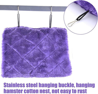 MOACC Winter Warm Bird Nest House Shed Hut Hanging Hammock Finch Cage Plush - Image 6