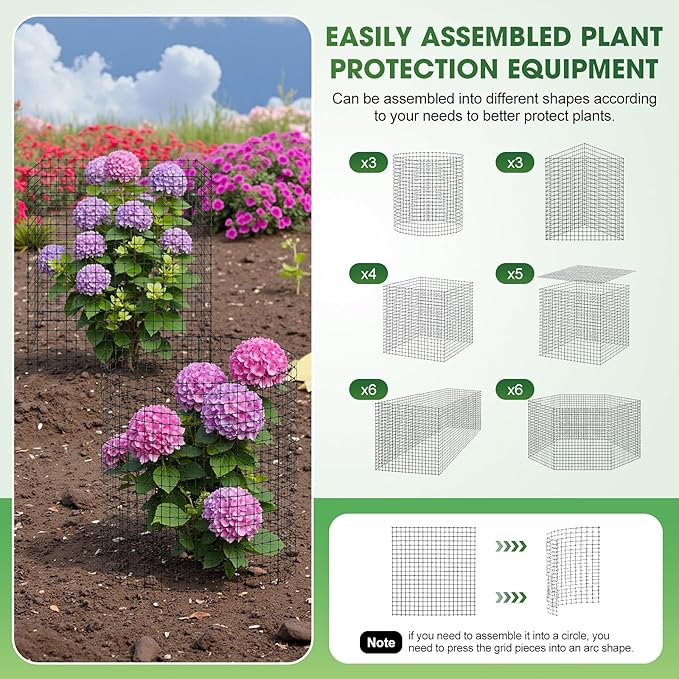 18 PCS Plant Protector from Animals, 6 Pack 12x12 Inch Metal Plant Cages - Image 3