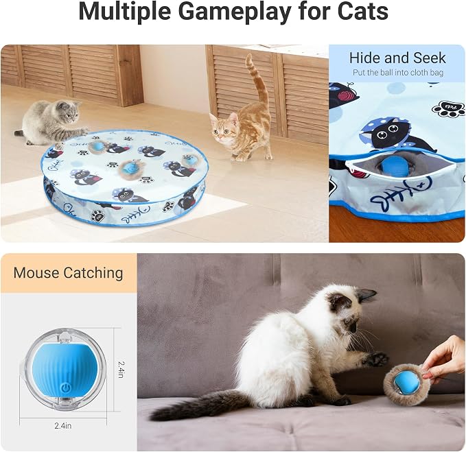 Interactive Cat Toys for Indoor Cats Automatic Motion Activated Moving Ball - Image 3