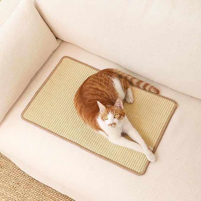 FUKUMARU 2 Packs Cat Scratching Mat, 23.6 x 15.7 Inch Natural Sisal Cat Scratch - Image 8