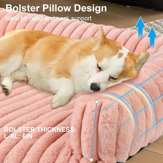 Wn's Day Luxurious Dog Couch Bed, Washable Calming Dog Couch Cover, Removable - Image 2