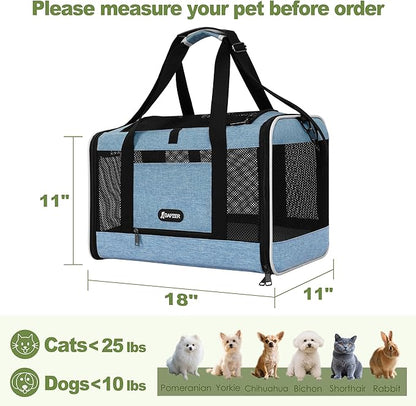 Cat Carrier 18 x 11 x 11 Top Loading Soft-Sided Pet Travel Bag Over 15lbs - Image 2