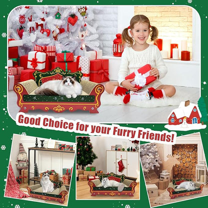 Luxury Cardboard Cat Scratcher Sofa Bed, Couch Shaped Scratching Board - Image 7