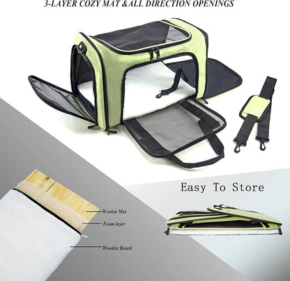 Soft Sided Carrier for Small Medium Cats Dogs, TSA Airline Approved Collapsible - Image 2