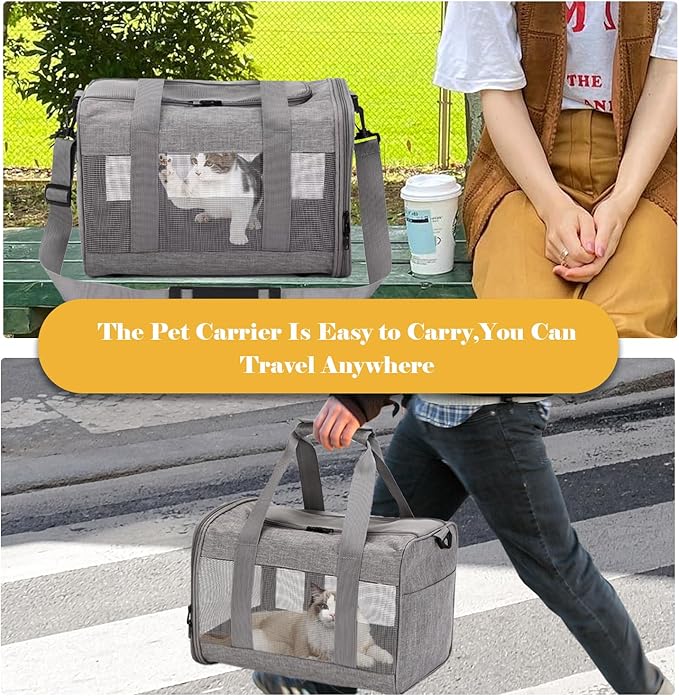 Pet Carrier Bag for Cats, Cat Soft-Sided Carriers Collapsible Ventilated - Image 7