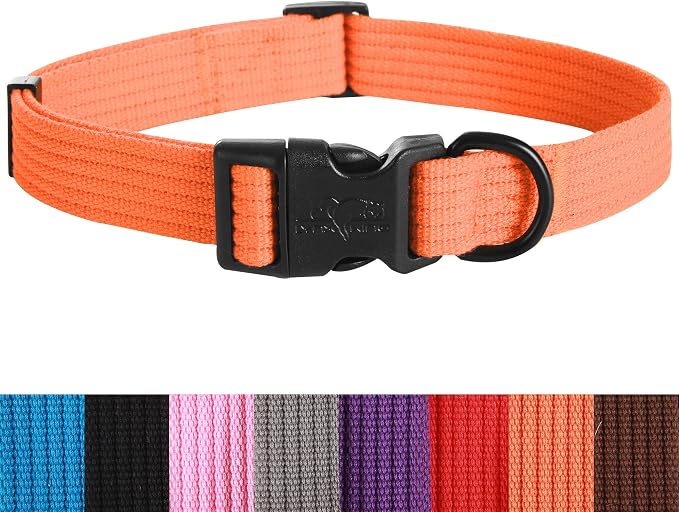 lynxking Dog Collar Soft Padded Breathable Cotton Solid Color Strong Adjustable by Lynxking
