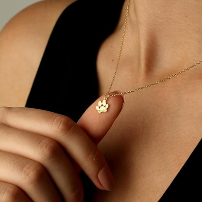 Personalized Cute Dog Cat Paw Name Necklace Forever Love Custom Heart Pendant - Image 5