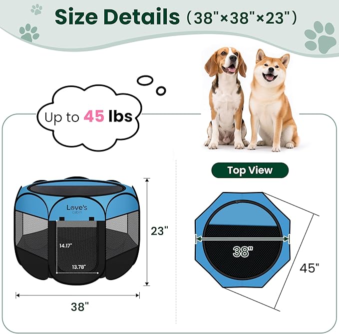 Love's cabin Pet Puppy Dog Playpen, Large Dog Tent Crates Cage Indoor/Outdoor - Image 3