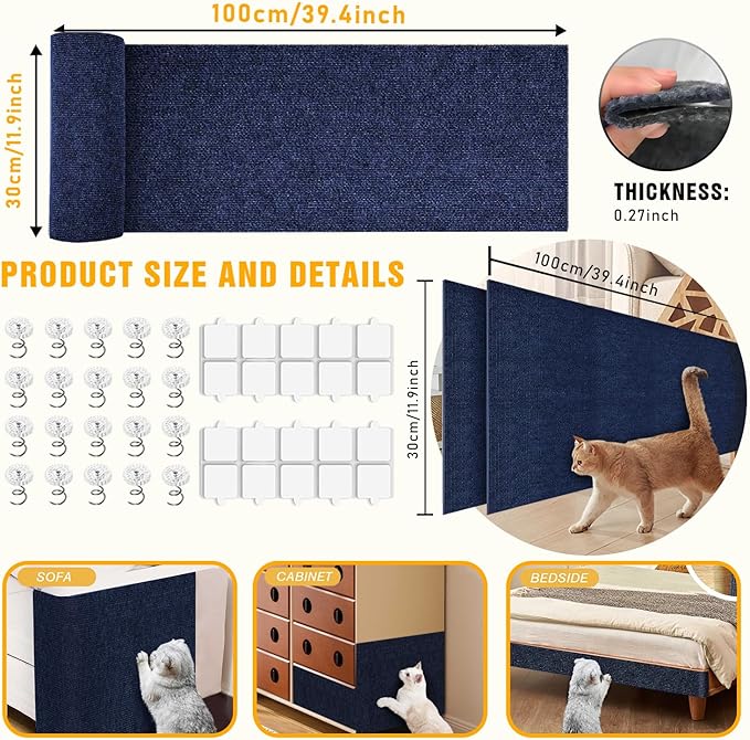 Cat Scratch Mat, Couch Protector from Cats Claw, Indoor Furniture Protector - Image 2