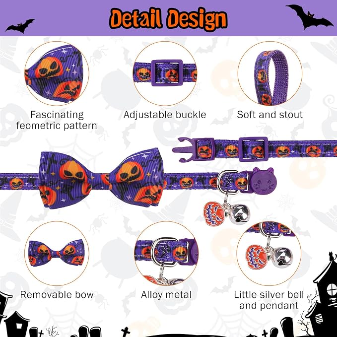 SCENEREAL Halloween Cat Collar Breakaway 3 Pack, Safety Collars, Pet Accessory - Image 4