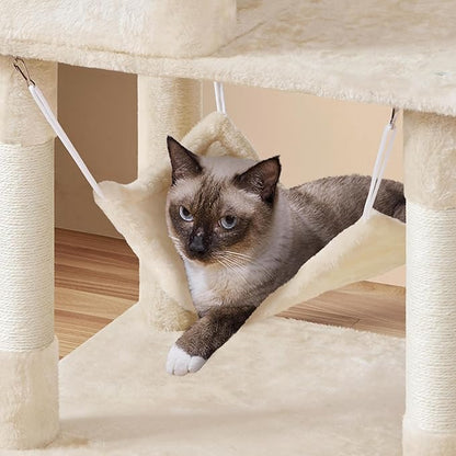 Yaheetech 64.5in Cat Tree Cat Tower Scratching Post, Plush Cover Cat Condo Bed - Image 6
