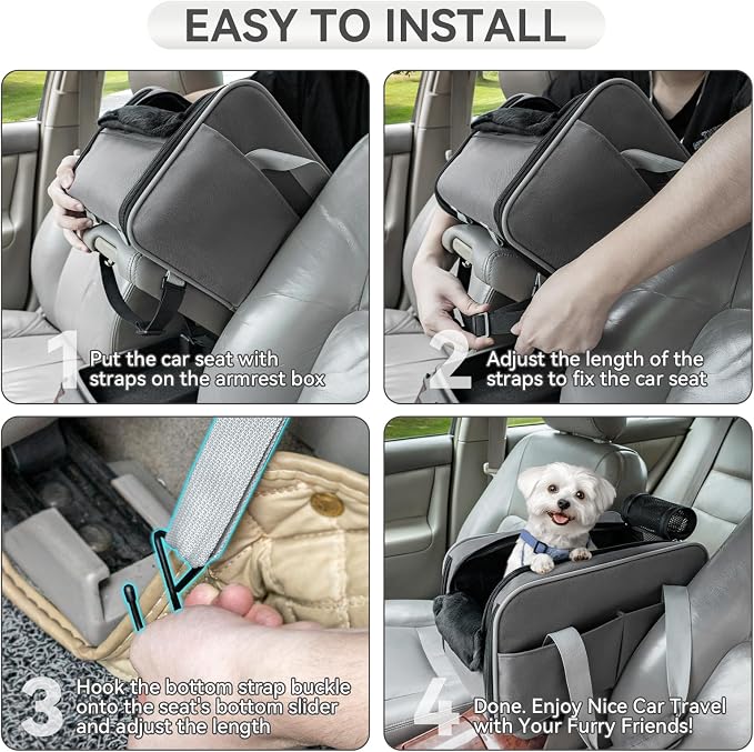 PETSFIT Multipurpose Center Console Dog Car Seat, Airline Approved Dog Car - Image 8