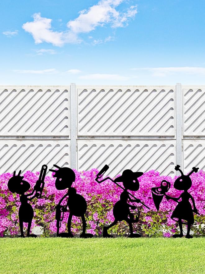 4 Piece Metal Ant Garden Decorative Stakes - Image 4