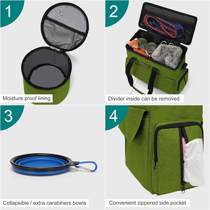 Modoker Dog Travel Bag, Weekend Pet Travel Set - Image 4