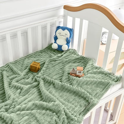 Soft Fleece Baby Blanket Ultra Cozy Green Baby Blankets - Image 2
