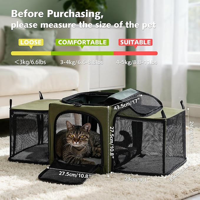 Pecute Cat Carrier Expandable, Stable Pet Carrier - Image 2
