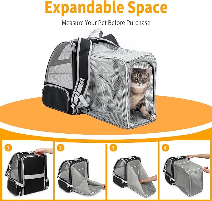 Cat Backpack，Expandable Cat Carrier Backpack, Dog Backpack Carrier and Pet - Image 7