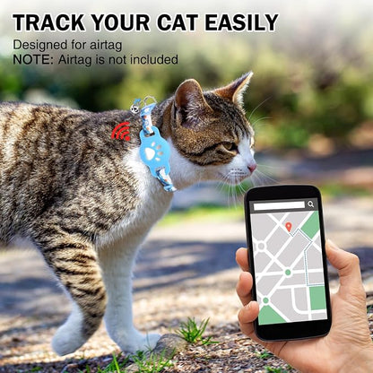 Airtag Cat Collar Breakaway, Cute GPS Cat Tracker Collars - Image 2