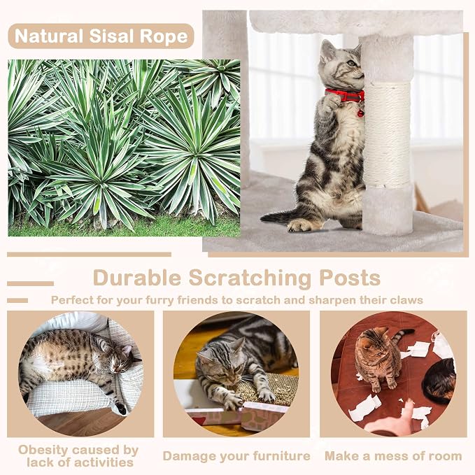 Heavy Duty Cat Tree Tower, Cat Condo, Hanging Ball - Image 5