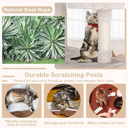 Heavy Duty Cat Tree Tower, Cat Condo, Hanging Ball - Image 5