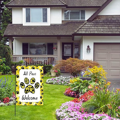ALL Paws Welcome Garden Flag, Welcome to Cute Dog House Vertical Double Sided - Image 5