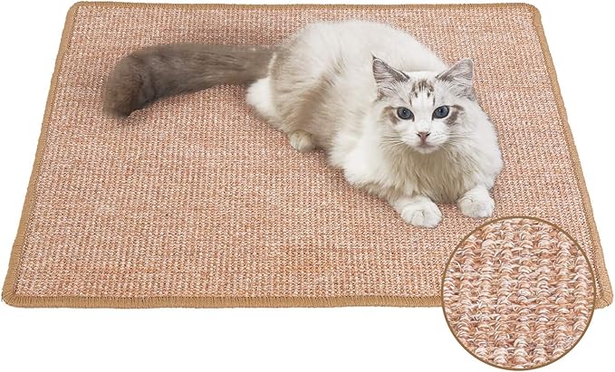FUKUMARU Cat Scratcher Mat, 23.6 X 31.5 Inch Natural Sisal Cat Scratch Mats by FUKUMARU