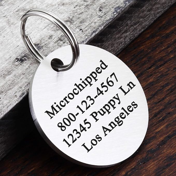 Ultra Joys Stainless Steel Pet ID Tag Dog Name Tags Personalized Front and Back - Image 2