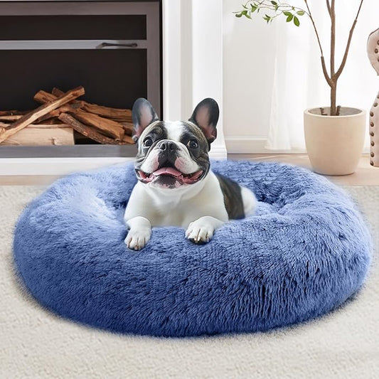 JOLLYVOGUE Calming Dog Bed Large Size Dog, Anti-Anxiety Donut Large Pet Bed by JOLLYVOGUE