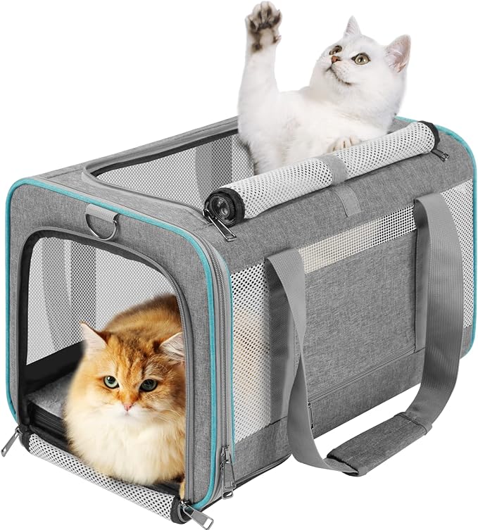 Pet Carrier for Large Cats 20 lbs+ / Soft Sided Small Dog Travel Carriers Top by GAPZER