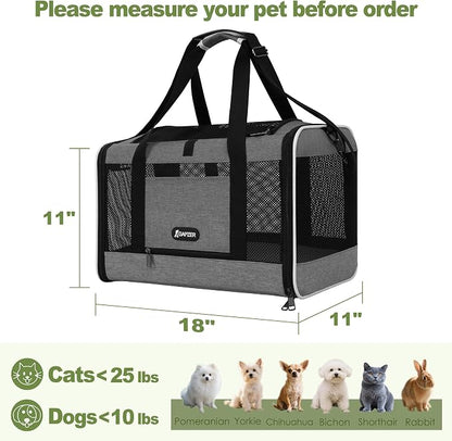 Cat Carrier 18x11x11 Top Load Soft Pet Travel Bag Over 15 lbs, Collapsible - Image 2
