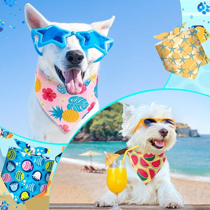 Sanwuta 48 Pcs Dog Bandana Bulk Summer Scarf Washable Flamingo Dogs Bibs - Image 5