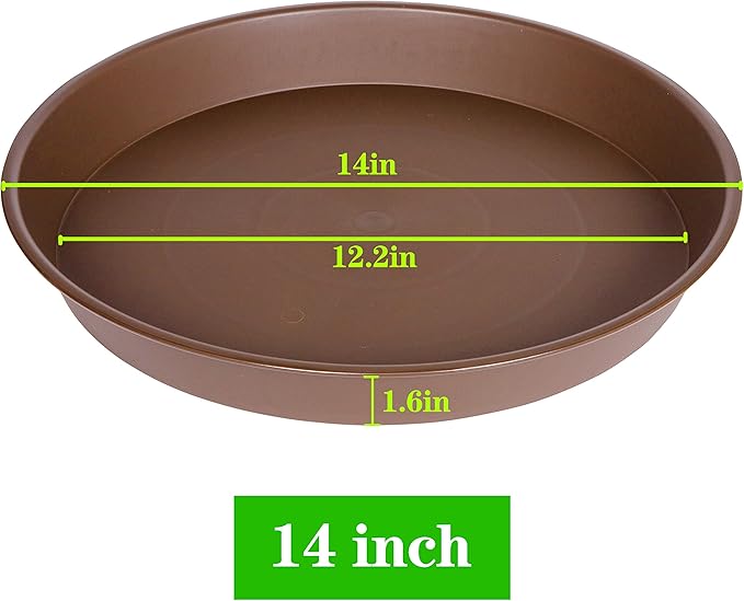 2 Pack of 14 inch Plant Saucer, Heavy Duty Round Plant Trays - Image 3