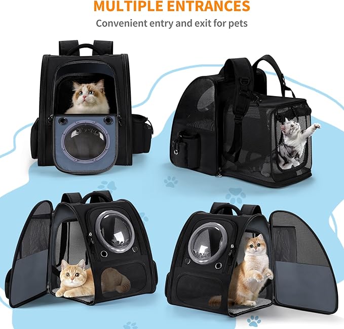 Dogs Backpack Carrier, Expandable Cat Carrier Backpack, Breathable Bubble Pet - Image 4
