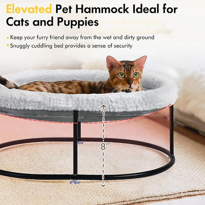 Elevated Cat Hammock Bed for Indoor Cats, Fluffy Warm Cuddle Cats Bed - Image 5