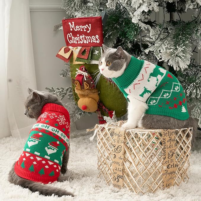 Stretchy Cat Christmas Sweater - Image 5