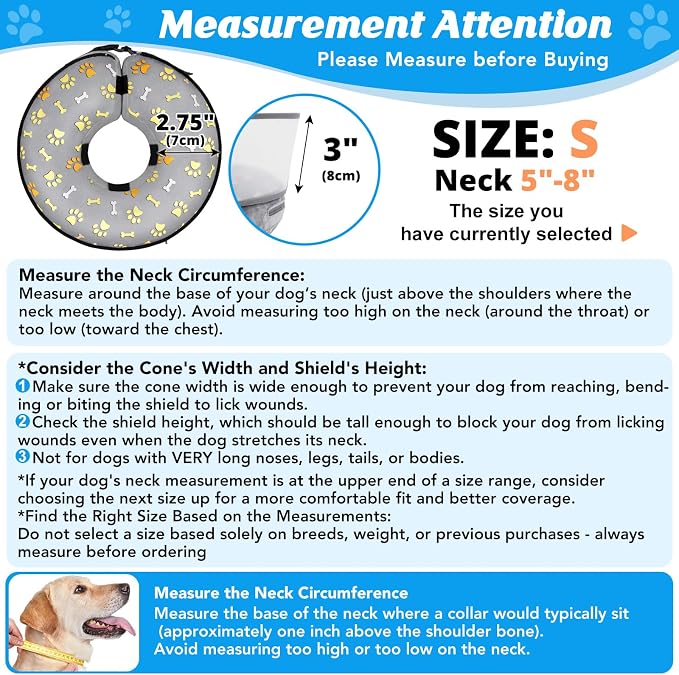 Inflatable Dog Cone with Anti-Licking Clear Shield, Protective Dog Donut Collar - Image 3