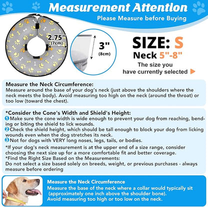 Inflatable Dog Cone with Anti-Licking Clear Shield, Protective Dog Donut Collar - Image 3