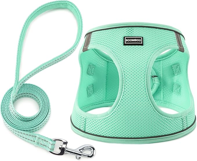 Dog Harness with Leash Set, No Pull Adjustable Reflective Step-in Puppy Pet by BOOMIBOO