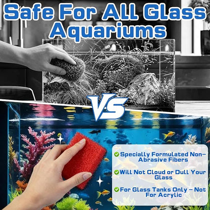 12-Pack Aquarium Glass Cleaner Sponges 3.25" x 3.25" x 1", Non-Scratch Scrubber - Image 3