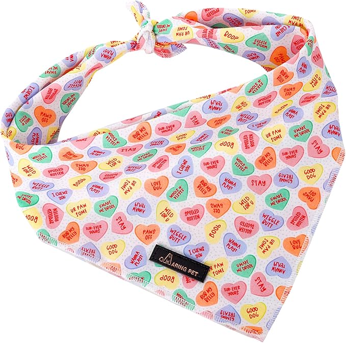 ARING PET Valentine's Dog Bandana-Cute Heart Pet Bandanas, Soft Scarf Cotton - Image 4